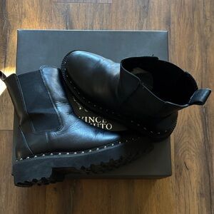 Vince Camuto Men's Black Leather Ankle Boots